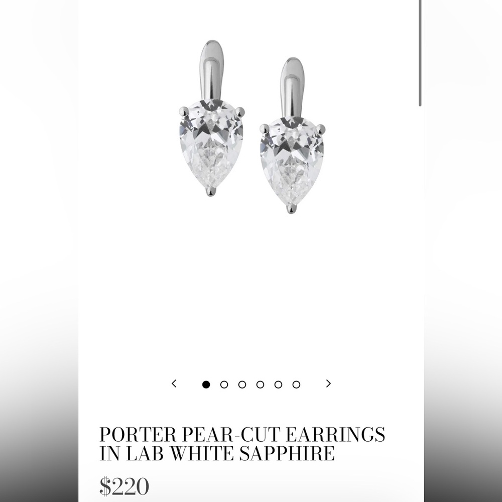 Porter Silver and White Sapphire Teardrop Earrings